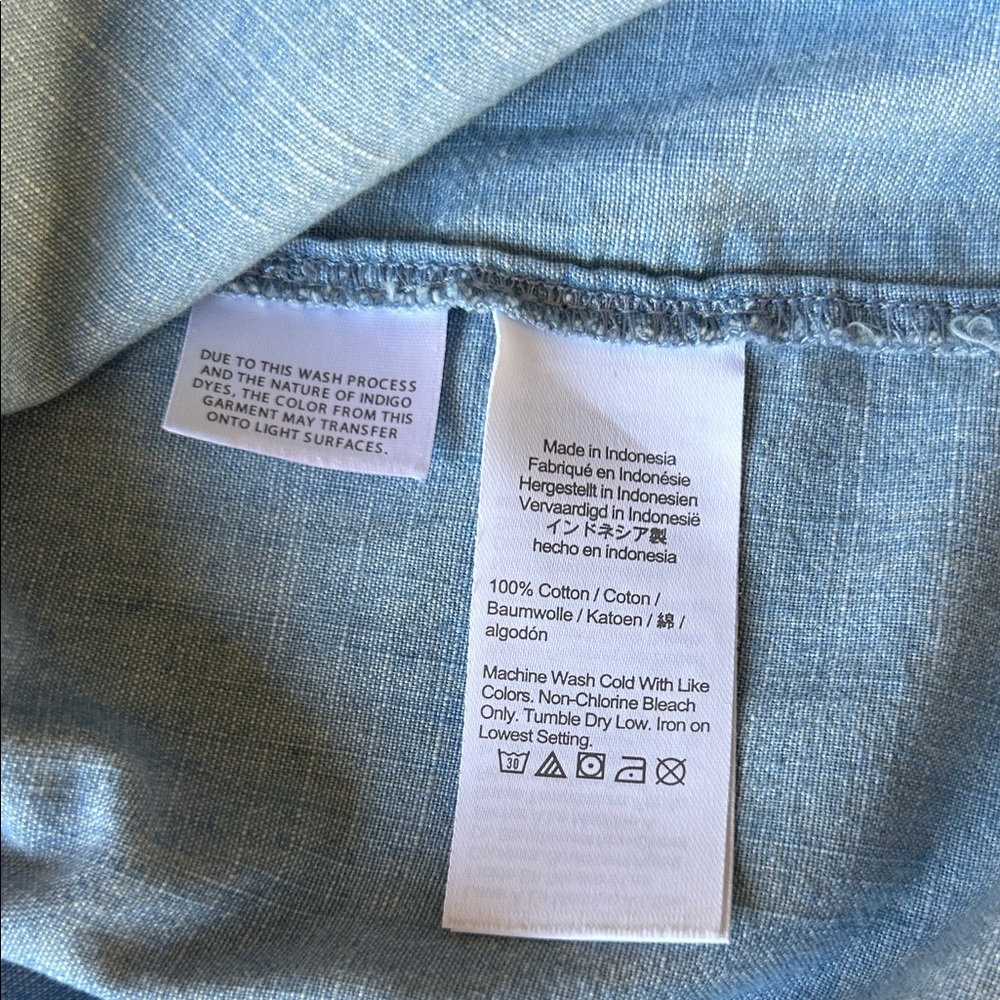 J. Crew Blue Button-Front Ruffle Blouse - Picture 12 of 13